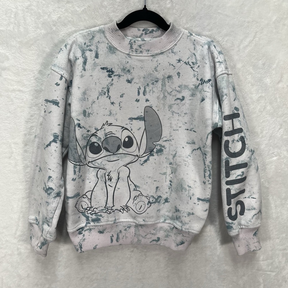 Abercrombie Kids Stitch Crewneck Sweater Girls 7/8 Tie Dye Fall Cozy